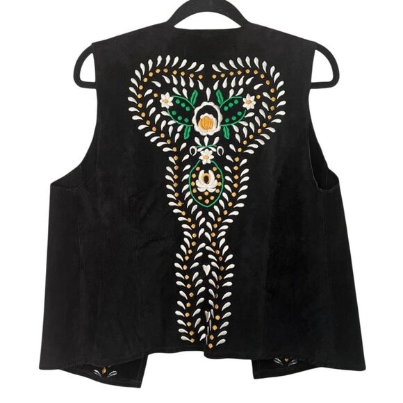 New Zara Black Embroidered Crop Vest Medium - Picture 5 of 6